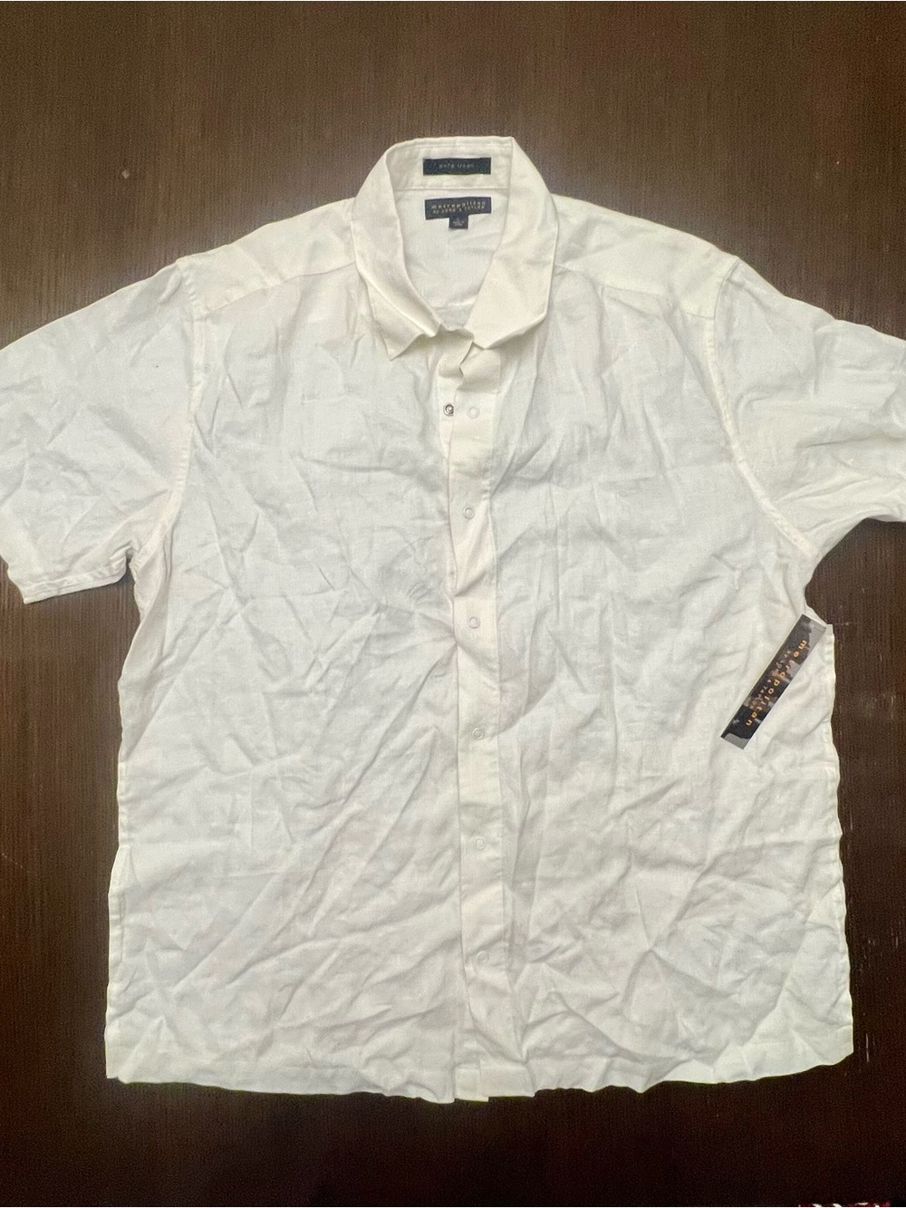 nwt Lord & Taylor Metropolitan Large 100% Linen White Button Up Shirt Relaxed